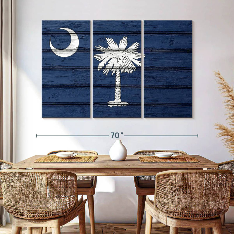 Borges Wood Style South Carolina Flag, 42" H x 65" W