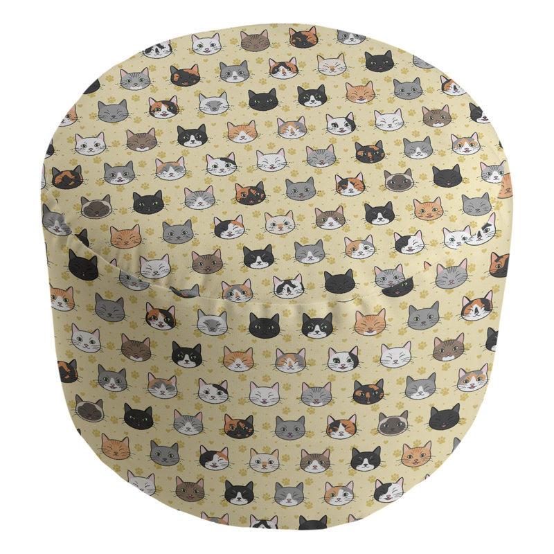Repose-pieds cubique pour chat kitty Kitterman, Jaune / gris / noir