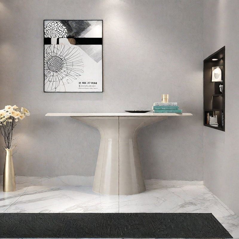 Console moderne minimaliste, H 35,43 po x l 55,12 po x P 15,75 po, Beige