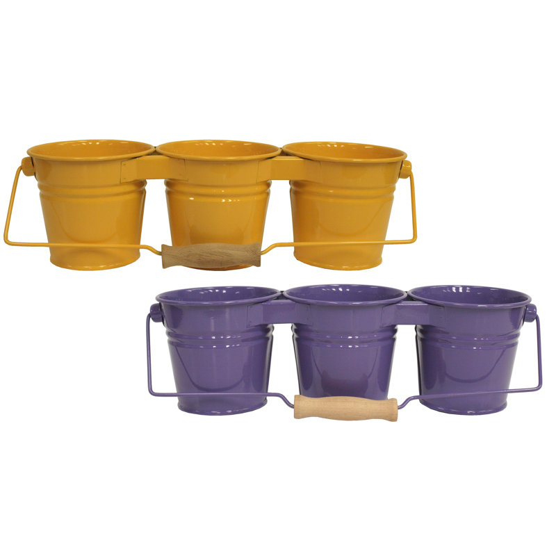 Ensemble de boîte à fleurs en acier pour fenêtre Kirkenes, 2, Safran / rose vif