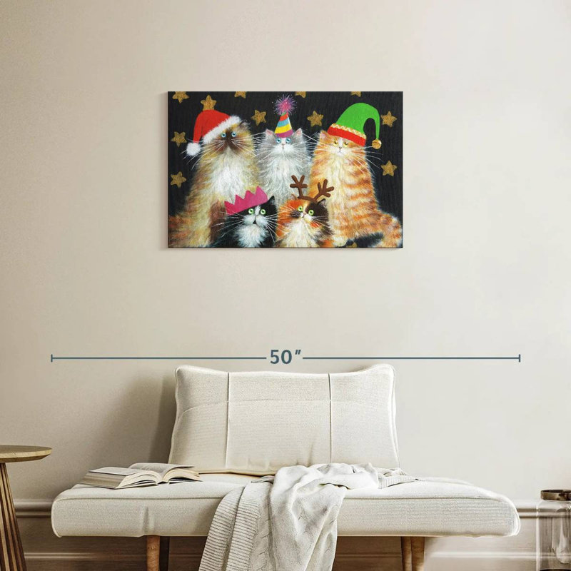 Christmas Cats, 20" H x 30" W