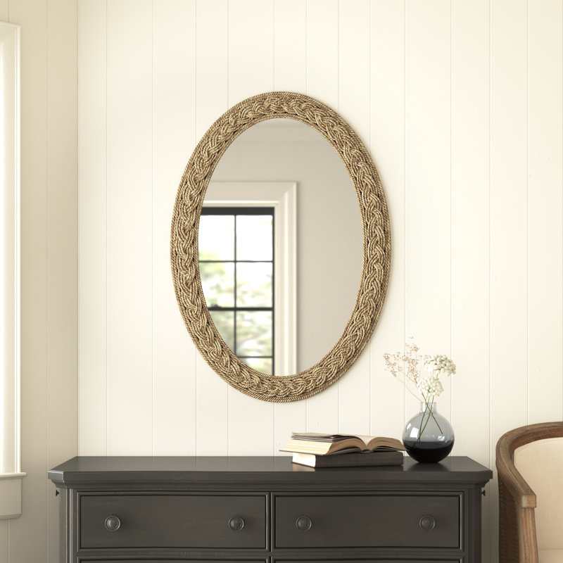 Braided Natural Seagrass Oval Wall Mirror