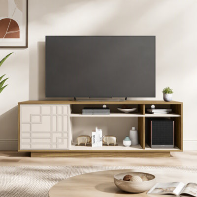 Meuble télé contemporain pour téléviseur de 70 po ou moins, chêne