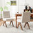 Tufted Linen Upholstered Dining Chair Armless Parsons Side Chair With Solid Wood Legs-2113272996