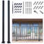 Handrail Post, Wrought Iron Black Metal Railing Post with Bracket for Deck, Balcony & Porch Railing-83837454