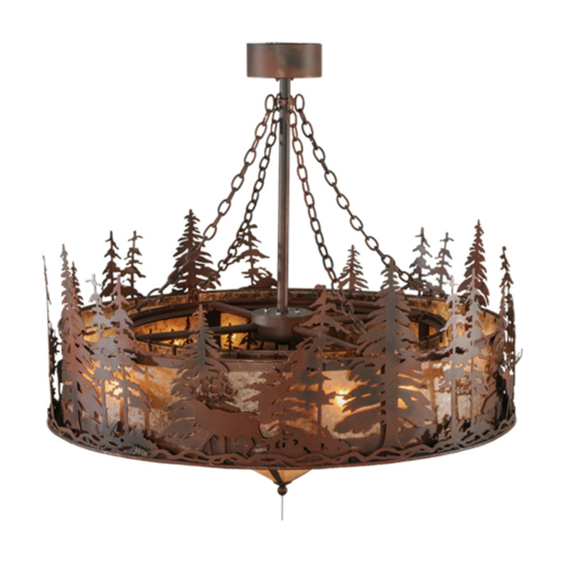 Elk At Dusk Downrod Ceiling Fan