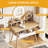 Makeup Vanity Desk with Adjustable Lighted Mirror, Solid Wood Legs Dressing Table with Drawers & Shelves for Small Bedroom
