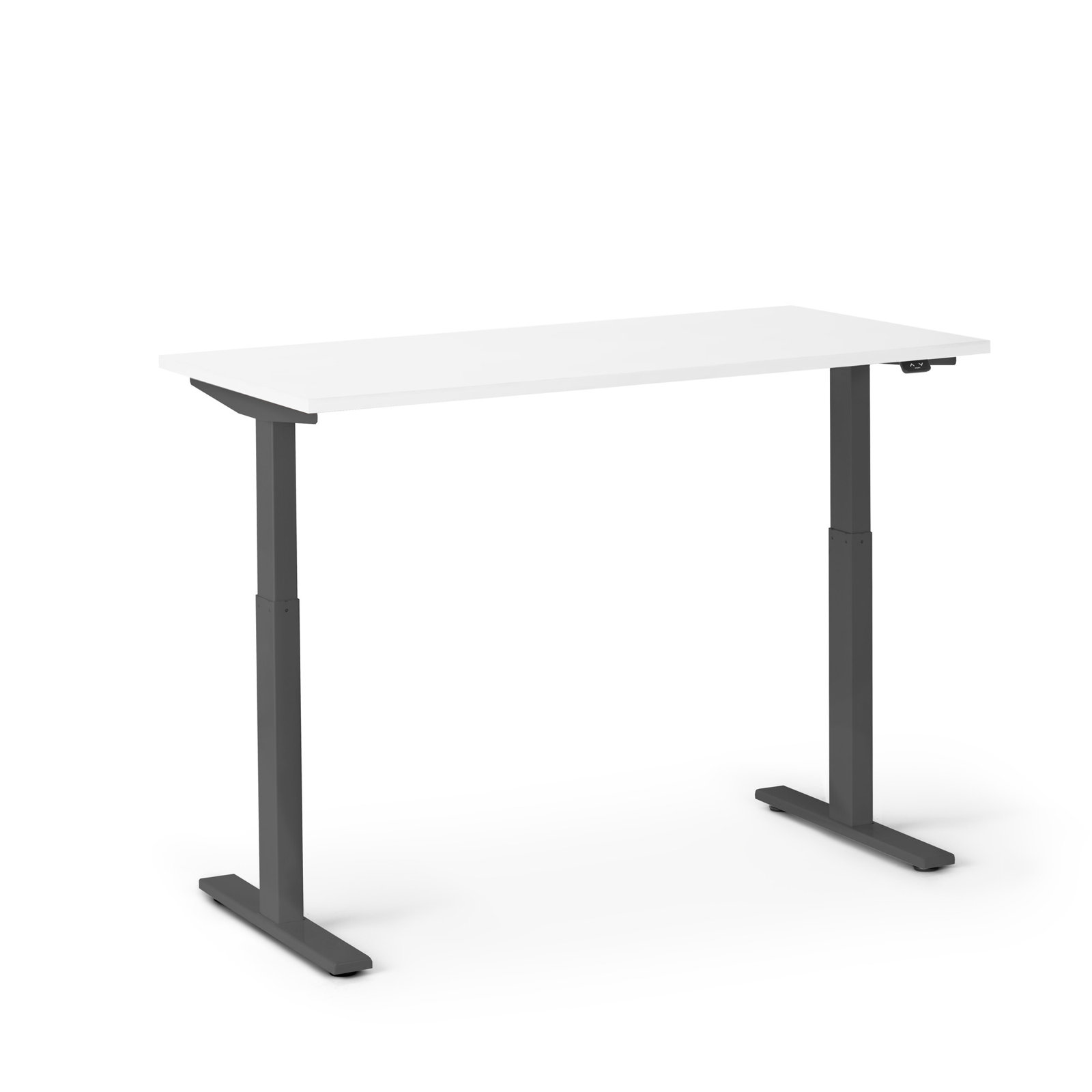 Series L 2S Adj Ht Sgl Desk, White/Charcoal, 48" H x 47.25" W x 27" D