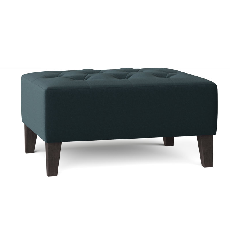Carruth Upholstered Ottoman, Gypsy Teal Performance Microfiber
