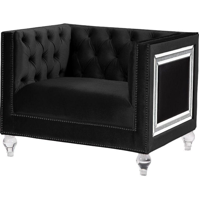Alexondra Velvet Barrel Chair, Black Velvet