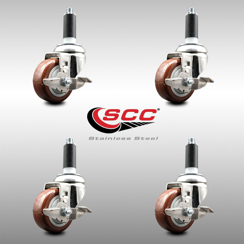 Poly Swivel Expanding Caster, Maroon