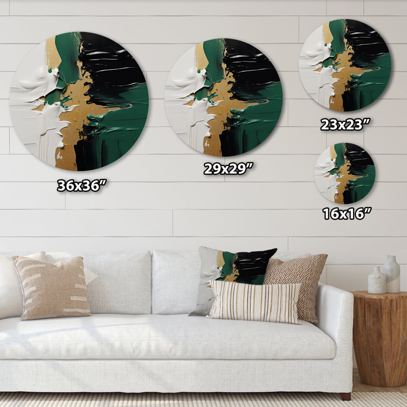 Douglasland - Art abstrait rond en métal, H 16 po x l 16 po