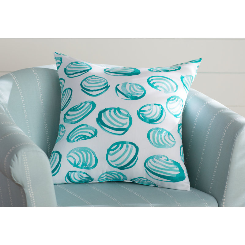 Housse de coussin carrée à motifs géométriques et insert, H 16 po x l 16 po, Aqua