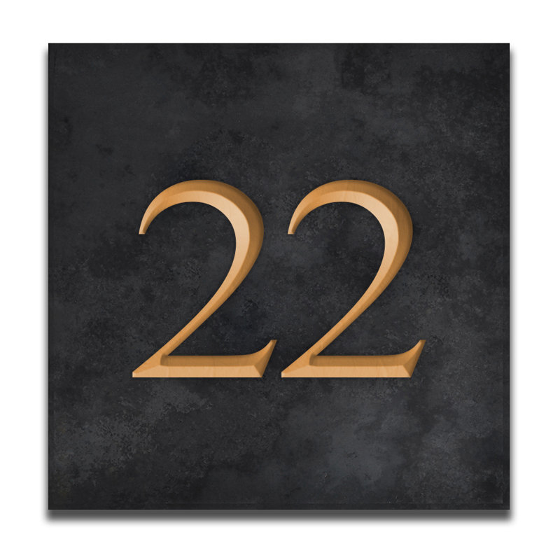 Velia 17.78cm H Stone House Number, Gold, 22