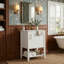 Meuble-lavabo compact de 20 po avec lavabo en céramique, petite armoire avec porte et tablette inférieure (blanc)-2064005575