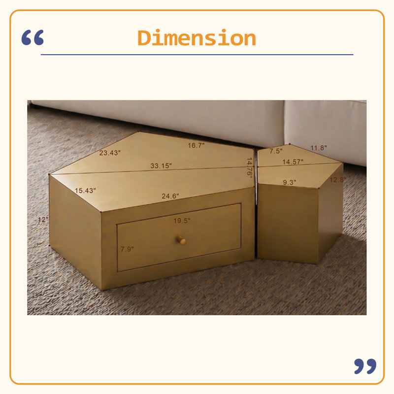 Ensemble de 2 tables basses Modern Geometric