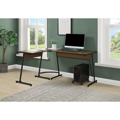 Dazenus L-Shaped Computer Desk With Thick Desktop And Stable Structure