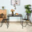 Table pliante Brunhilde 33,5 pouces à économie de place pour le bureau à domicile, petits espaces intérieurs, table pliable portable pour la salle à manger extérieure, patio, terrasse, balcon, piscine, aucun assemblage requis-400948985