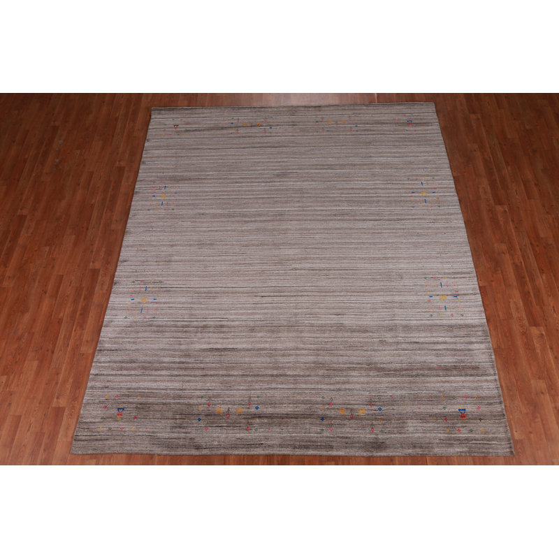 Tapis rayé brun Gabbeh 8
