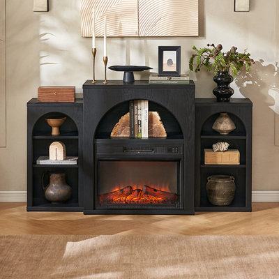 Gracie Oaks Michihiro Electric Fireplace Mantel Tv Stand