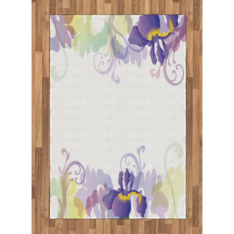 Tapis décoratif à longues fibres de polyester à haute densité Garden, Rectangle— 4 pi x 5 pi 8 po