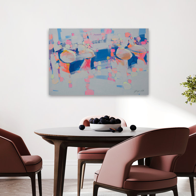 Harbour 1 bleu gris rosé multicolore Art contemporain, H 36 po x l 24 po