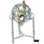 Sculpture de globe terrestre en cristal garniture cloutée-35981305