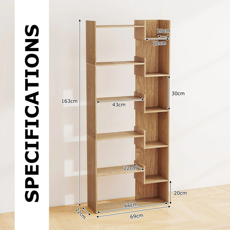 163cm H x 69cm W Bookcase, Beige