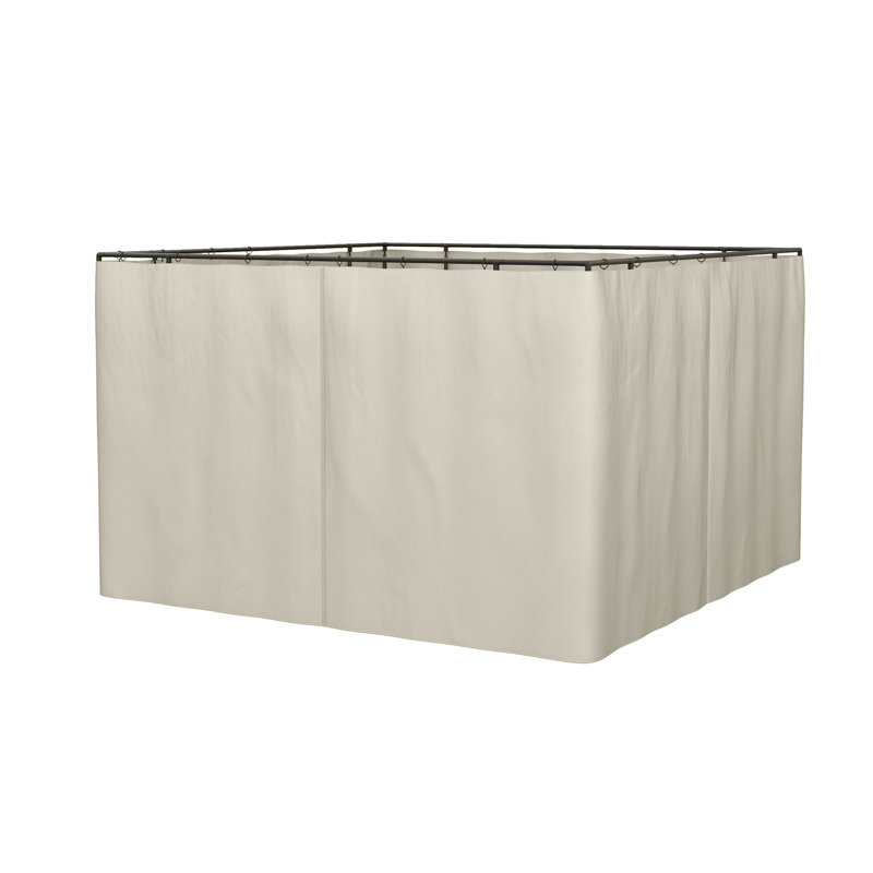 Outsunny 10' x 10' Universal Gazebo Sidewall Set with Panels, Hooks and C-Rings Included for Pergolas and Cabanas, Beige