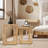 Set of 2 PE Rattan Outdoor Side Table with Storage