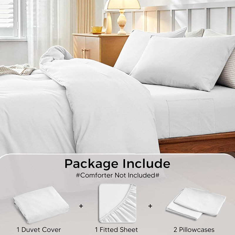 Microfiber Solid Colour Duvet Cover Set