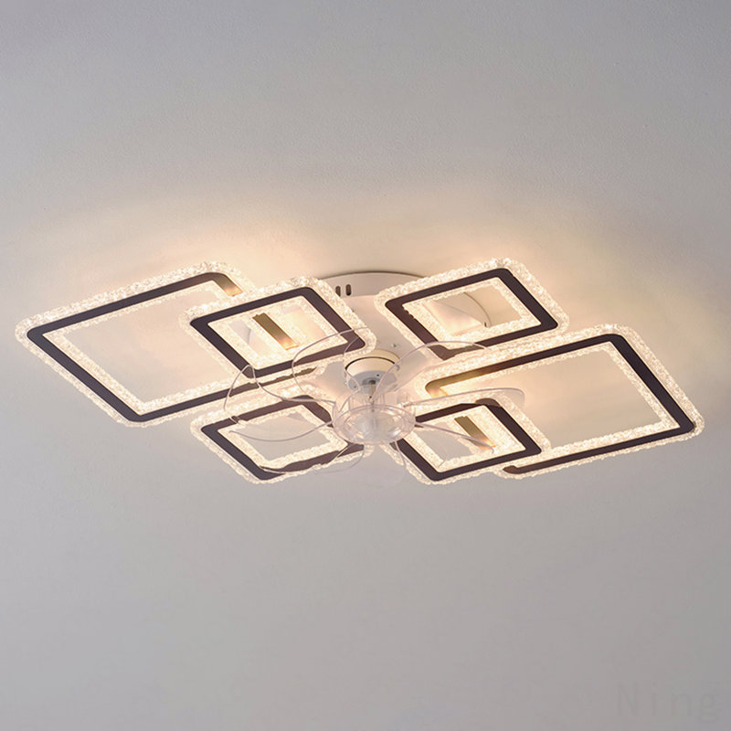 33-Inchblack Ceiling Fan With Lights Remote Control And App Control, Dimmable With Remote 7 Blades 6 Speeds Of Wind