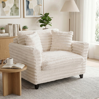 Oversized Armchair Deep Seat Single Sofa Accent Chair with Pillows for Living Room