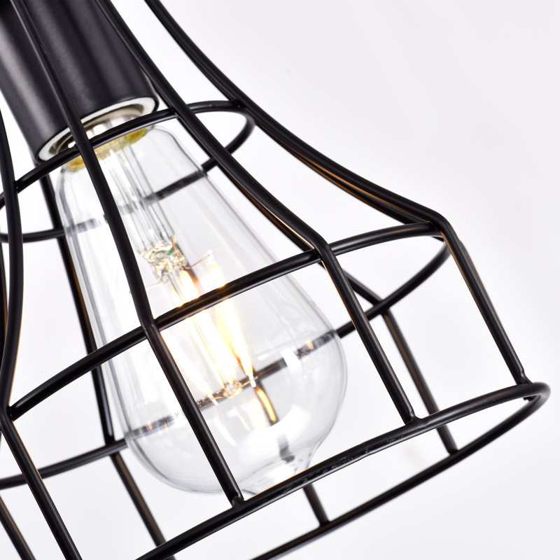 Luminaire suspendu 5 lumières B, Noir, Noir