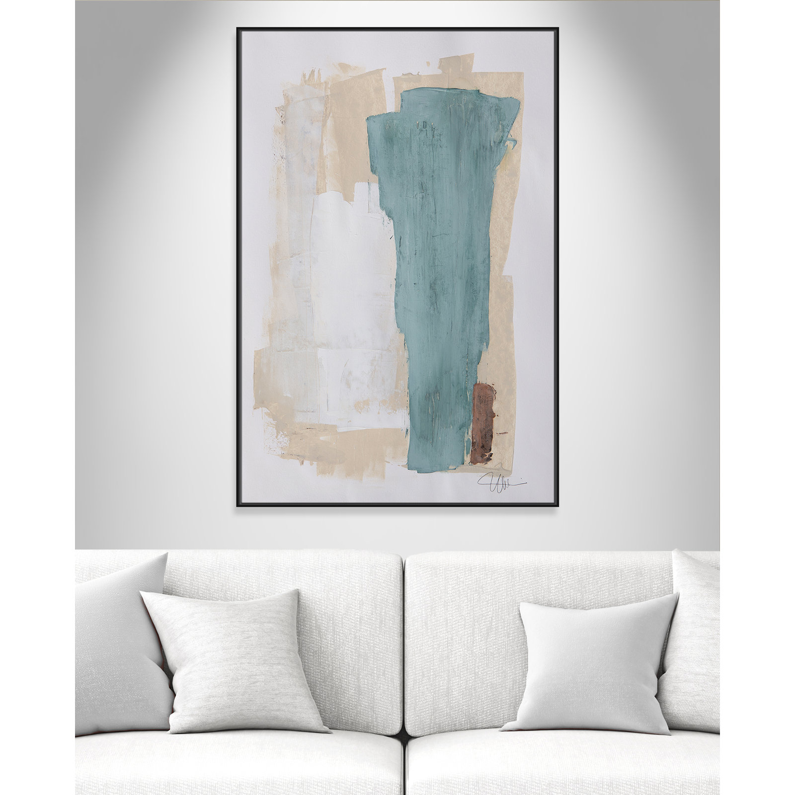 Together We Work-II by - Floater Frame Print on Canvas, 61.5" H x 41.5" W x 2" D, Black Framed