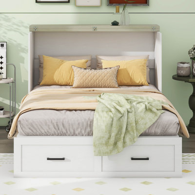 Armoire lit escamotable avec tiroir de rangement et station de charge Murphy