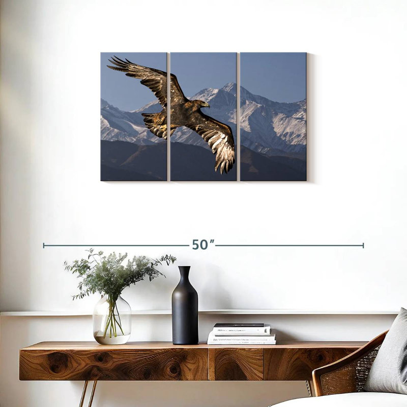 Eagle And Snowy Mountains, 20" H x 33" W