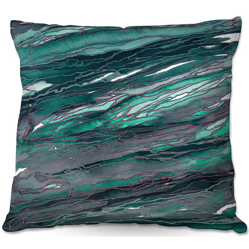 Reversible Throw Pillow, 18" x 18", Teal
