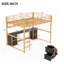 Lit mezzanine double en métal avec bureau
