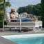 Faiha Aluminium Double Sunlounger - with Side Table - White-1631068664-1631068667