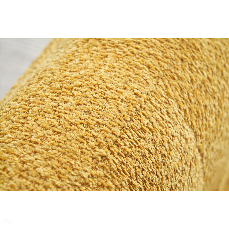 Canapé moderne de 88,98 po de largeur avec coussins de siège et de dossier à compression, structure à accoudoirs en acier, tissu chenille, couleur jaune