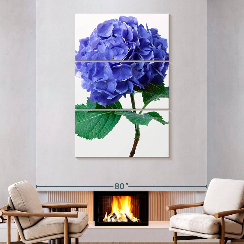 Harnek Blue Hydrangea Flowers, 74" H x 48" W