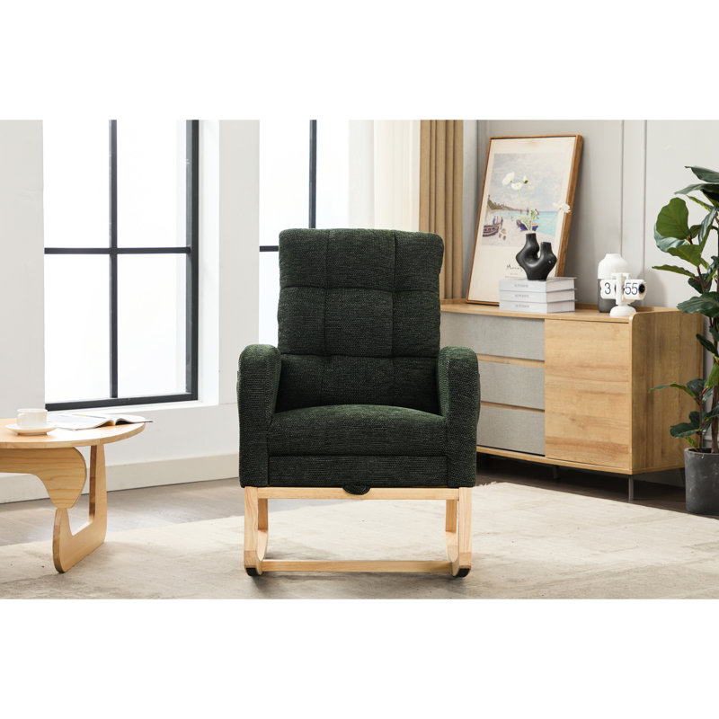 Chaise berçante avec accoudoirs Modern Modern Comfy, Dark Green