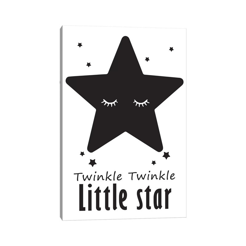 Twinkle Little Star - impression d'art graphique, Pas de tapis, Toile tendue, H 48 po x l 32 po x P 1,5 po