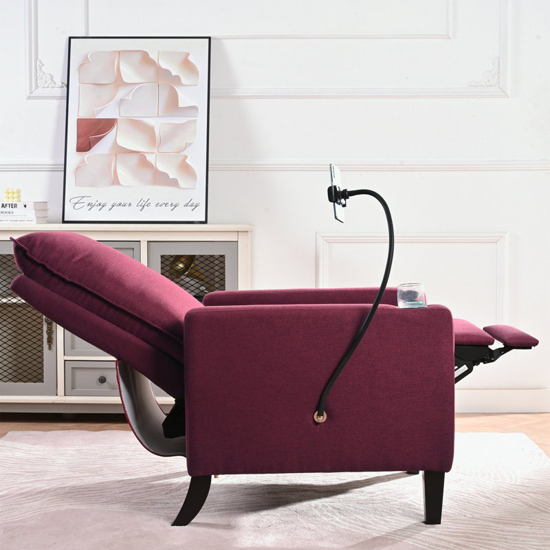 Fauteuil inclinable Ravaughn, Polyester rouge