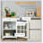 27 Inch Rolling Kitchen Island Cart with Drawer, Glass Door Cabinet, Adjustable Shelf, and Towel Rack for Enhanced Storage and Mobility