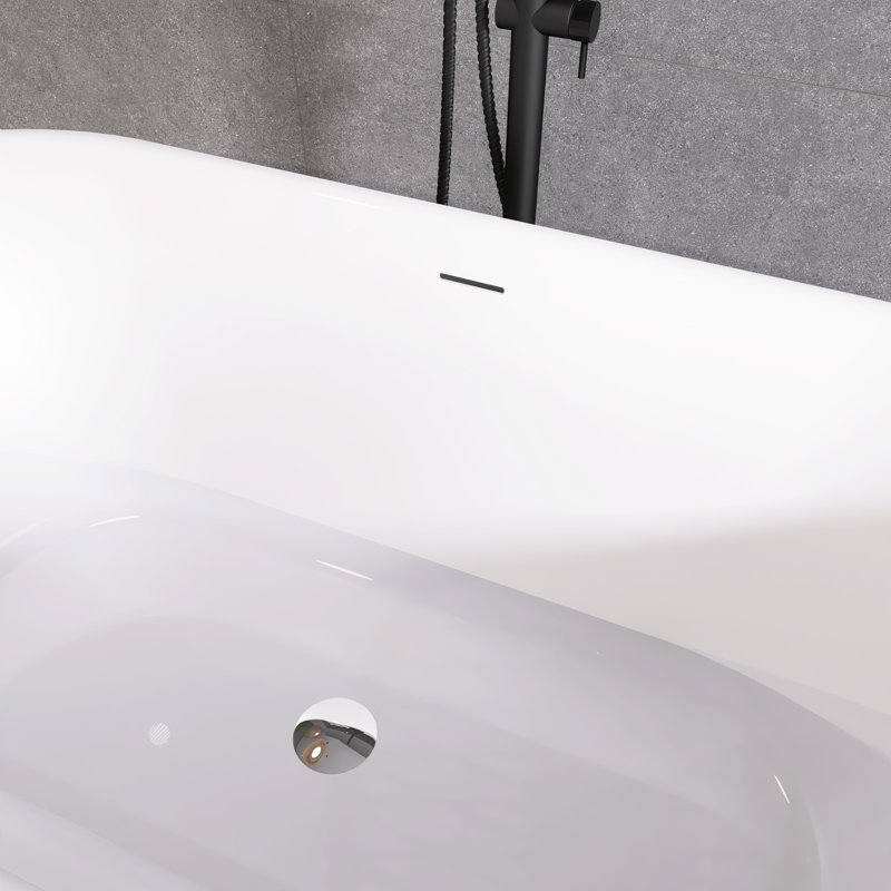 Baignoire de trempage autoportante en acrylique lustré 67 po. 67 po