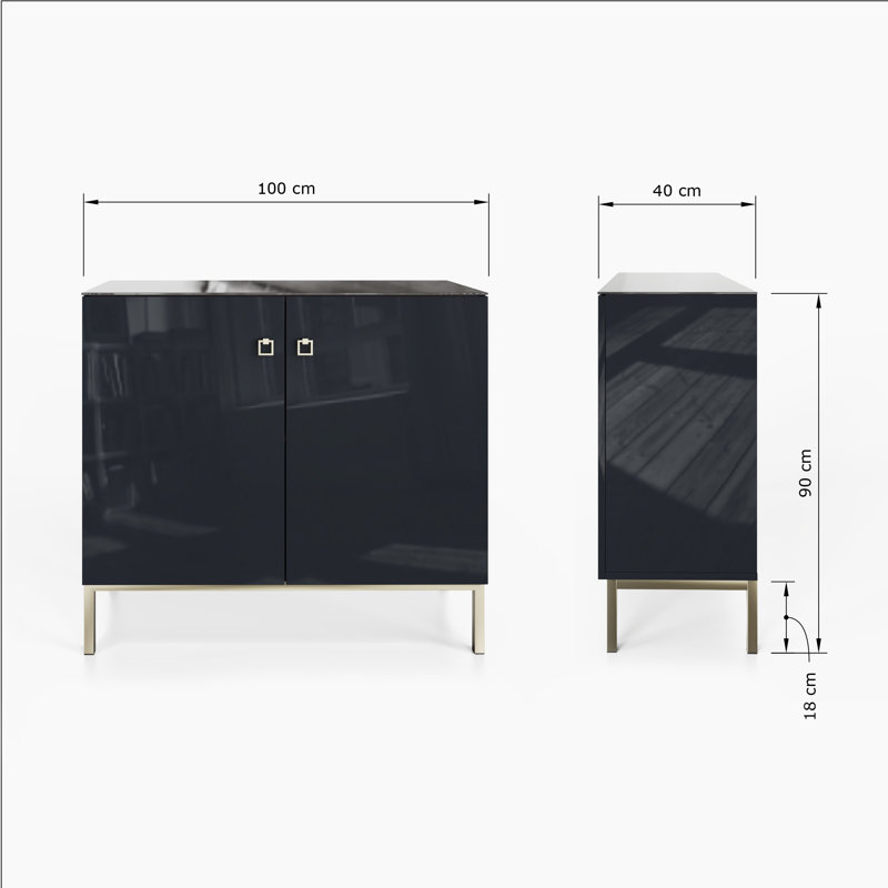 LYRA 100cm Sideboard, Black