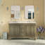 Ensemble de meuble-lavabo double 60 po avec armoire bleu royal et comptoir en marbre de Carrare Katherine-874061101-874061102