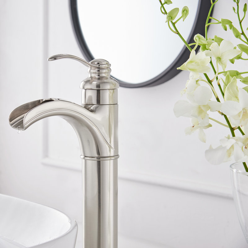 Single-handle Bathroom Faucet with Drain Assembly, Brushed Nickel